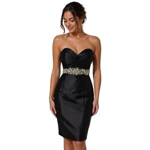 Tony Bowls Evenings Strapless Beaded Sweetheart Cocktail Dress Women's Size 14